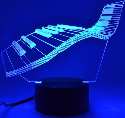 Wavy Keyboard 3D Lamp