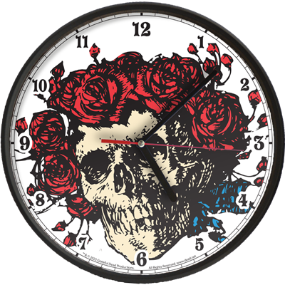 Skull & Roses 10" Analog Wall Clock