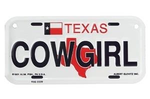 Cowgirl Bike Plate