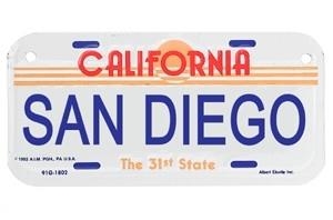San Diego Bike Plate