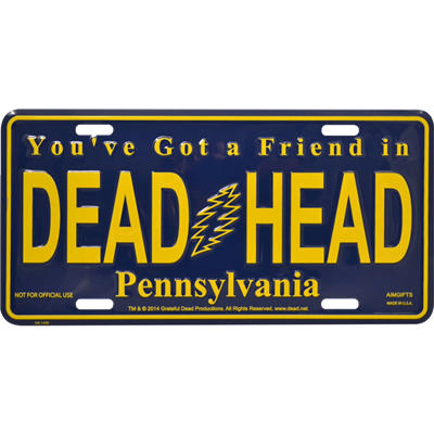 Pennsylvania Dead Head License Plate