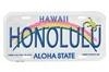 Honolulu License Plate