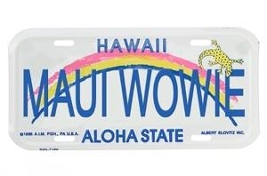 Maui Wowie License Plate