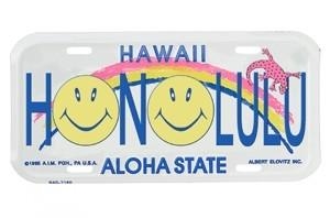 Honolulu w/ Smiley License Plate