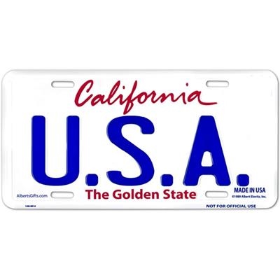 USA California License Plate