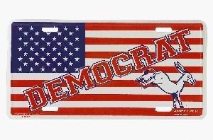 Democrat with Flag License Plate