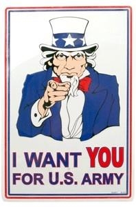 Uncle Sam I Want You Parking Sign