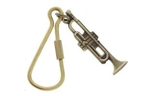 Trumpet Keychain (Antique or Polished Brass)